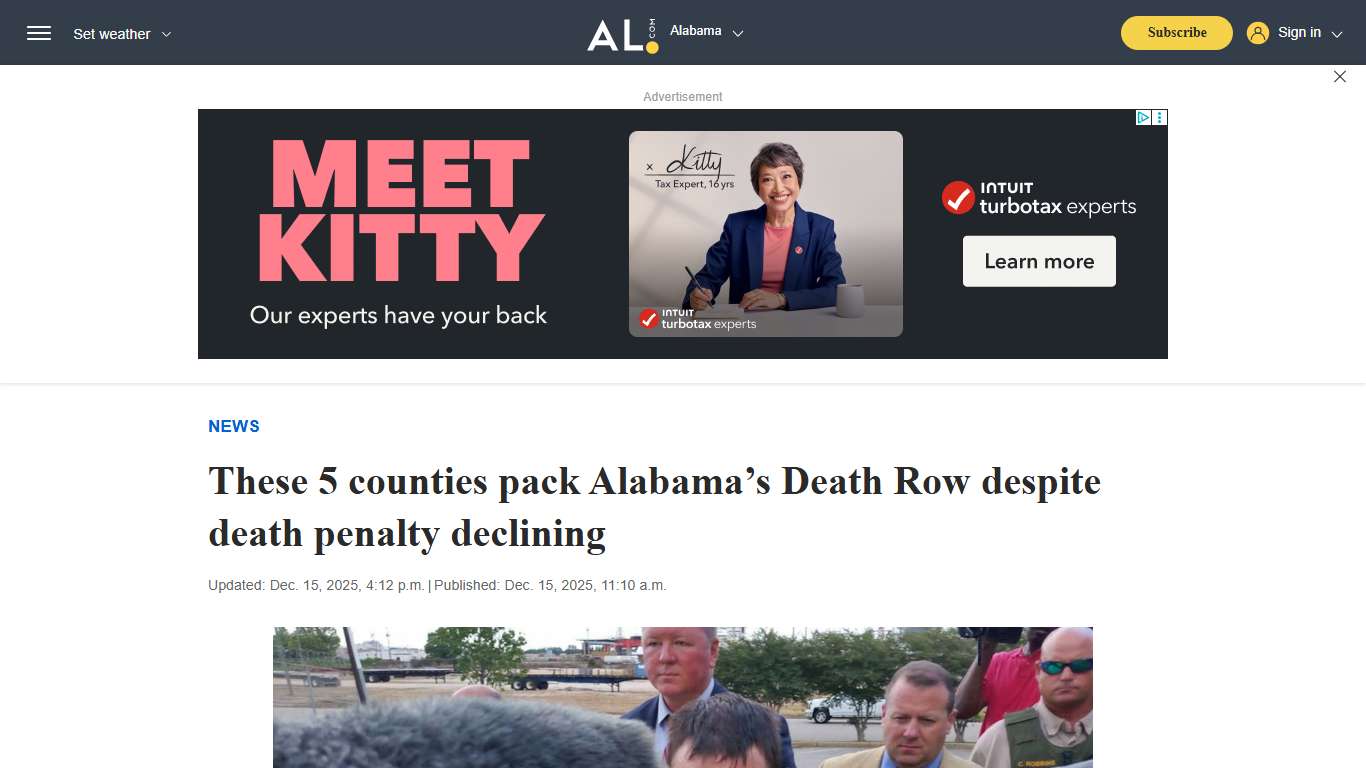 These 5 counties pack Alabama’s Death Row despite death penalty declining - al.com