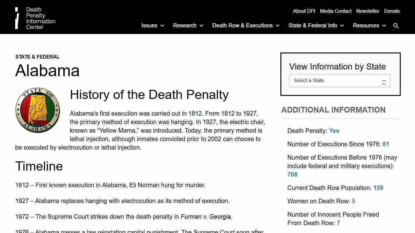 Alabama | Death Penalty Information Center